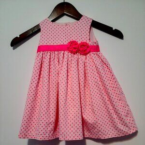 CARTER'S"JUST ONE YOU"SPECIAL OCCASION SLEEVELESS SUNDRESS PINK POLKA DOT SZ 18M